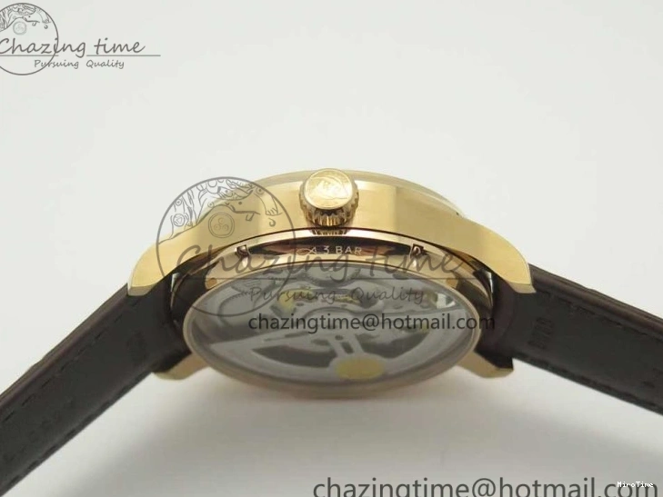 MIROTIME 0223 Portuguese Tourbillon IW504602 RG ZF Best Edition White Dial on Brown Leather Strap Stretchable 7178